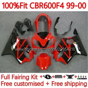 Corpo de molde de injeção para HONDA CBR 600 F4 FS CC 600F4 600CC 1999-2000 Bodywork 136No.34 100% Fit CBR600F4 CBR600 F4 99 00 CBR600FS 1999 2000 OEM Fairing Kit preto vermelho