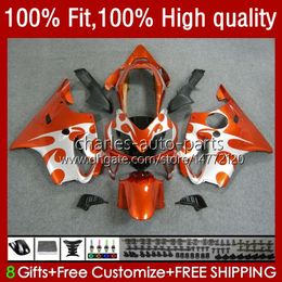 Corps de moulage par injection pour HONDA CBR 600 F4i FS CC F4 i 600F4i 600CC 04-07 55No.38 CBR600F4i CBR600 F4i 04 05 06 07 Argent Orange CBR600FS 2004 2005 2006 2007 Kit de carénage OEM