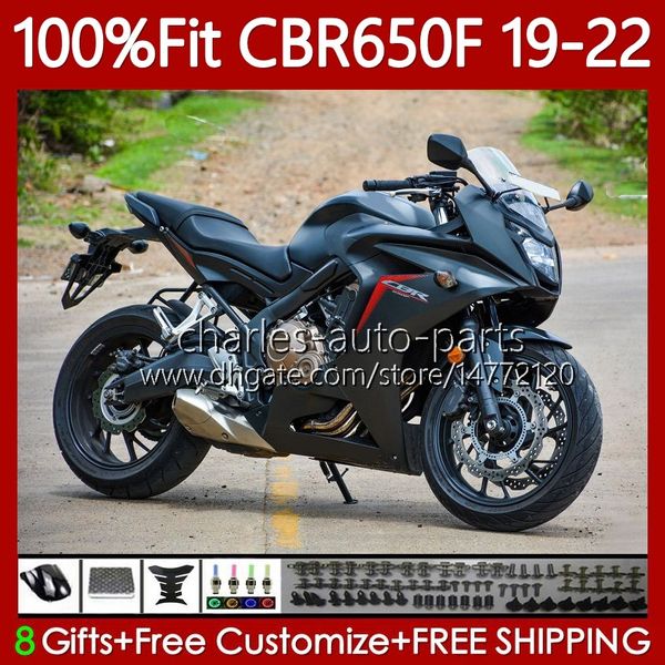 Fares de moisissures d'injection pour Honda CBR-650 CBR 650 Matte Black CC CBR650 F 2019-2022 Bodywork 110NO.9 650cc CBR-650F CBR650F 19 20 21 22 CBR 650F 2019 2020 2021 2022