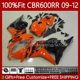 Cuerpo de molde de inyección para HONDA CBR600 CBR 600F5 600 RR CC F5 09-12 Carrocería 69No.40 CBR-600 CBR600RR 09 10 11 12 CBR 600RR 600CC 2009 2010 2011 2012 OEM Carenado Naranja negro