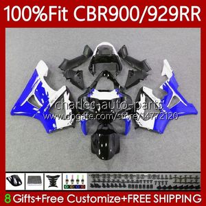 Injectie Mold Lichaam voor Honda CBR900 CBR929 CBR 929RR 900RR 900 929 Wit Blauw BLK RR CC 00 01 Carrosserie 68NO.36 900CC 929CC CBR929RR 00-01 CBR900RR 2000 2001 OEM FACKING