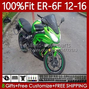 Cuerpo de molde de inyección para KAWASAKI NINJA 650R 650 R ER6 F ER 6F 2012-2016 Carrocería 136No.29 ER-6F Verde negro ER6F 12 13 14 15 16 650-R 2012 2013 2014 2015 2016 Kit de carenado OEM