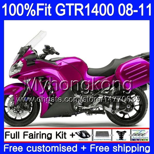 Corpo stampo ad iniezione per KAWASAKI GTR1400 08 09 10 11 255HM.13 Glossy rose hot GTR-1400 08 11 GTR 1400 2008 2009 2010 2011 Kit carenature