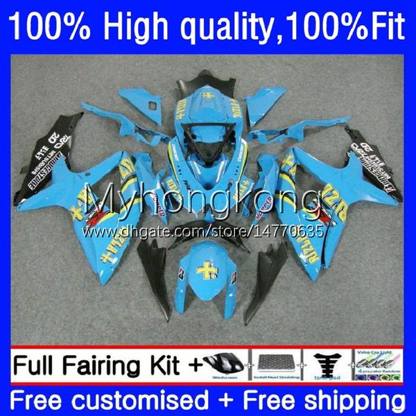 Corps de moulage par injection pour SUZUKI GSXR-750 750CC GSXR750 GSXR600 08 09 10 Kit 22No.51 GSXR 600 750 CC 600CC K8 RIZLA cyan 08-10 GSXR-600 GSX-R600 2008 2009 2010 Carénage OEM