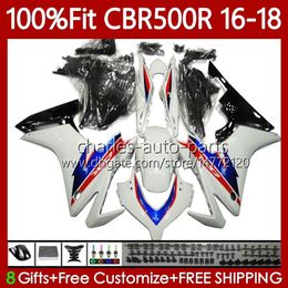 Moulage par injection Bodys Pour HONDA CBR 500 CBR500 R RR CC 500R 500CC 2016 2017 2018 Carrosserie 111No.68 CBR500RR CBR500CC 16-18 CBR500R 16 17 18 Carénages OEM Noir rouge bleu