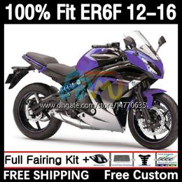 Corps de moulage par injection pour KAWASAKI NINJA 650R ER 6F ER-6F ER6 F 2012 2013 2014 2015 2016 Carrosserie 11DH.88 650-R 650 R 2012-2016 ER6F 12 13 14 15 16 OEM Carénage violet argenté