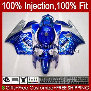 Corps de moulage par injection pour KAWASAKI NINJA ZX-12R ZX1200 C ZX 12 R 1200 CC ZX12R 00 01 Carrosserie 2No.62 ZX 1200 12R 1200CC 00-01 ZX1200C 2000 2001 Kit de carénage OEM Flammes bleues blk