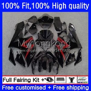 Cuerpos de molde de inyección para SUZUKI GSXR1000 K5 GSX-R1000 05 06 Negro brillante rojo Carrocería de motocicleta 26No.35 GSXR 1000CC 1000 CC 2005 2006 GSXR-1000 2005-2006 Carenado OEM