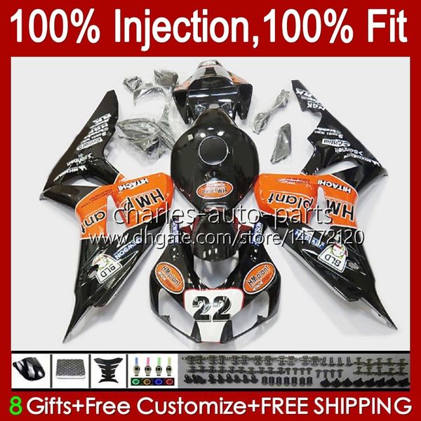 Moulage par injection Carrosserie Pour HONDA CBR 1000RR 1000 RR CC Noir orange 2006 2007 Corps 59No.99 CBR1000 RR CBR1000-RR 06-07 1000CC CBR1000RR 06 07 Carénage de moto OEM