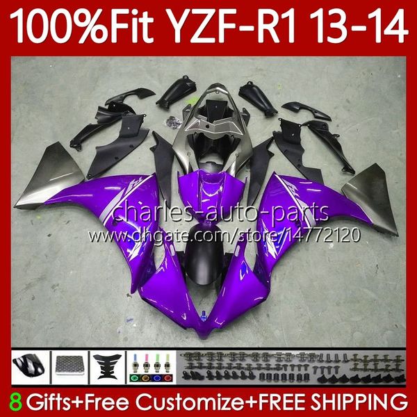 Molde de inyección Carrocería para YAMAHA YZF-R1 YZF R 1 1000CC YZF1000 13-14 Bodys 97No.144 YZF R1 1000 CC New Purple 2013-2014 YZFR1 13 14 YZF-1000 2013 2014 Kit de carenado OEM