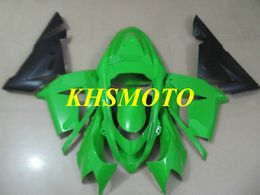 Kit de cuerpo de carenado de molde de inyección para KAWASAKI Ninja ZX10R 04 05 ZX 10R 2004 2005 ABS Verde Negro Carenados carrocería + regalos KM24