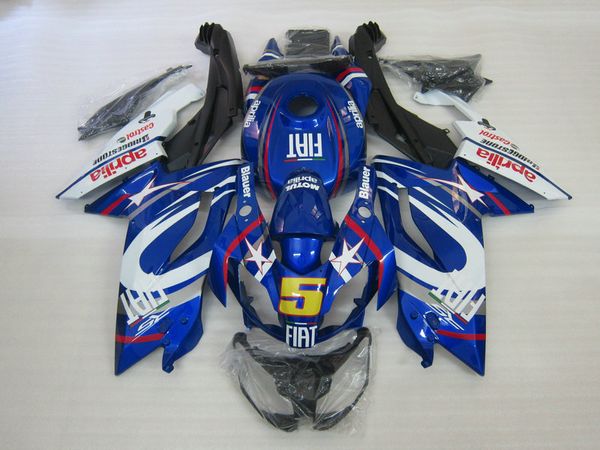 Kit de carenado de molde de inyección para Aprilia RS125 06 07 08 09 10 11 RS 125 2006 2011 ABS azul blanco juego de carenados AA08