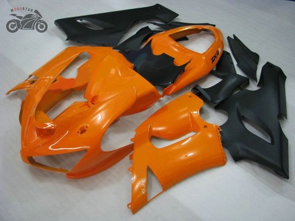 Kits de carenado personalizados gratuitos para Kawasaki Ninja ZX6R 2005 2006 636 naranja negro Carenados chinos partes del cuerpo 05 06 ZX-6R ZX 6R