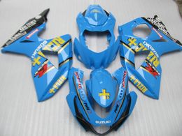 Kit de carénage de moulage par injection pour Suzuki GSXR1000 09 10 11-15 ensemble de carénages bleu noir GSXR1000 2009-2015 OT04