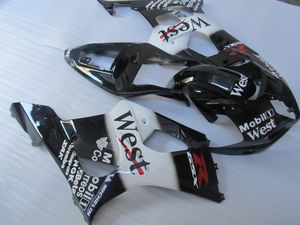 Injectie Mold Fairing Kit voor Suzuki GSXR1000 03 04 West Sticker Black Fackings Set GSXR1000 2003 2004 OT13