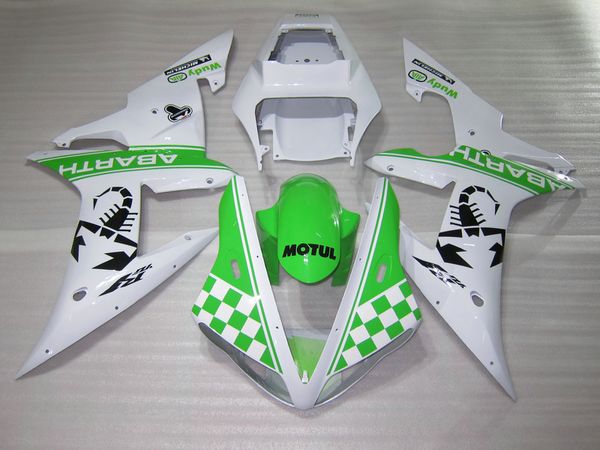 Kit de carenado de molde de inyección para Yamaha YZF R1 2002 2003 juego de carenados blanco verde YZF R1 02 03 OT32