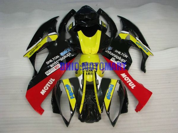 Kit de carénage de moulage par injection pour YAMAHA YZFR6 06 07 YZF R6 2006 2007 YZF600 ABS Jaune rouge noir Ensemble de carénages + cadeaux YI02