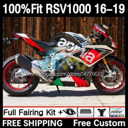 Carénages de moulage par injection pour Aprilia RSV4 RSV 1000 RSV-1000 RSV1000 R RR 16 17 18 19 Carrosserie 5DH.8 RSV1000RR 2016 2017 2018 2019 RSV1000R 16-19 Corps OEM Flammes noires