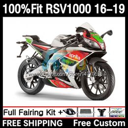 Carénages de moulage par injection pour Aprilia RSV4 RSV 1000 RSV-1000 RSV1000 R RR 16 17 18 19 Carrosserie 5DH.2 RSV1000RR 2016 2017 2018 2019 RSV1000R 16-19 Corps OEM argent rouge