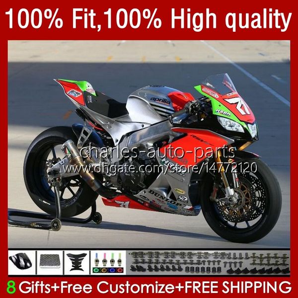 Carénages de moulage par injection pour Aprilia RSV4 RSV 1000 RSV-1000 RSV1000 R RR 16 17 18 19 Carrosserie 40No.39 RSV1000RR 2016 2017 2018 2019 RSV1000R 16-19 Corps OEM Rouge Argent