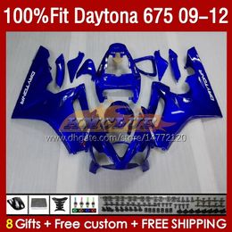Spuitvormige schimmelbeurs voor Daytona 675 675R 2009-2012 Bodys 150No.8 Daytona675 09 10 11 12 Bodywork Daytona 675 R 2009 2010 2012 OEM Fairing Kit Blue Factory