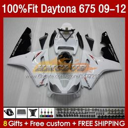 Spuitvormige schimmelbeurs voor Daytona 675 675R 2009-2012 Bodys 150No.4 Daytona675 09 10 11 12 Bodywork Daytona 675 R 2009 2010 2012 OEM Fairing Kit Glossy White