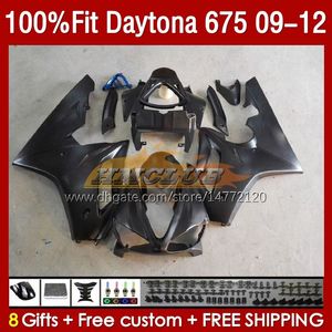 Molde de inyección Carenados para Daytona 675 675R negro mate 2009-2012 Bodys 150No.13 Daytona675 09 10 11 12 Carrocería Daytona 675 R 2009 2010 2011 2012 Kit de carenado OEM