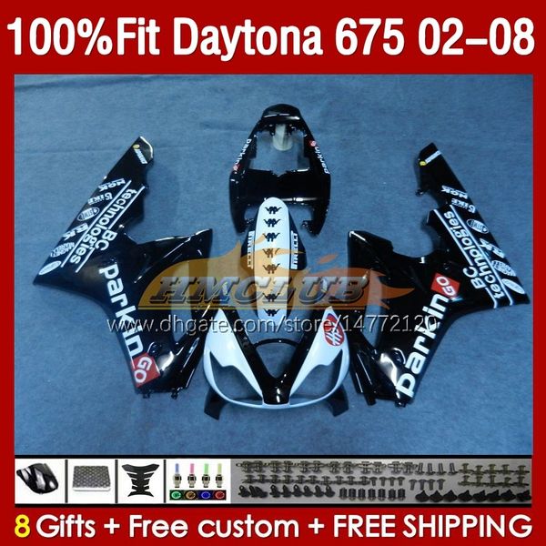 Molde de inyección Carenados para Daytona 675 675R 02 03 04 05 06 07 08 Bodys 148No.102 Daytona675 Daytona 675 R 2002 2003 2004 2005 2006 2007 2008 Kit de carenado OEM Negro brillante