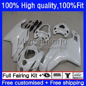 Injectie Mold Backings voor Ducati 749-999 749S 999S 749 999 Carrosserie 03-06 Pearl White 15NO.13 749 999 S R 03 04 05 06 749R 999R 2003 2004 2005 2006 OEM Bodys Kit