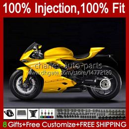 Injectie Mold Backings voor Ducati Panigale 899 1199 S R 899S 1199S 12 13 14 15 16 Gloss Golden Carrosserie 44NO.57 899R 1199R 2012 2013 2014 2015 2016 899-1199 12-16 OEM-lichaam