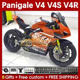 Spuitvormige schimmelbeuringen voor Ducati Street Fighter Panigale V4S V4R V 4 V4 S R 2018 2019 2020 Bodywerk 41no.94 V4-S V4-R V-4S 18 19 20 V-4R 18-22 Motorfiets Body Donker Orange Donker Orange Donker Orange