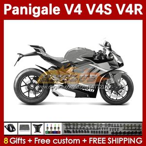 Carénages de moulage par injection pour DUCATI Street Fighter Panigale V4S V4R V 4 V4 S R 2018 2019 2020 Carrosserie 41No.87 V4-S V4-R V-4S 18 19 20 V-4R 18-22 Carrosserie de moto gris noir