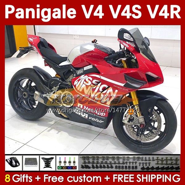 Carénages de moulage par injection pour DUCATI Street Fighter Panigale V4S V4R V 4 V4 S R 2018 2019 2020 Carrosserie 41No.93 V4-S V4-R V-4S 18 19 20 V-4R 18-22 Corps de moto cadre noir rouge