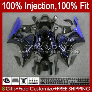 Molde de inyección Carenados para HONDA CBR 1000 RR CC 1000RR CBR1000RR 06 07 Cuerpo 59No.66 100% Ajuste CBR1000 RR 1000CC 2006 2007 Llamas azules CBR1000-RR 06-07 Kit de carrocería OEM