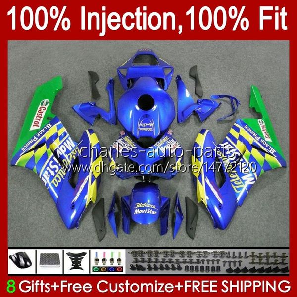 Carénages de moulage par injection pour HONDA CBR-1000 CBR 1000 CBR1000 RR CC 2004-2005 Carrosserie 52No.25 1000CC CBR1000RR 04 05 Movistar Blue CBR 1000RR 2004 2005 Kit de carénage OEM