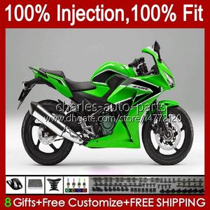 Carénages de moulage par injection pour HONDA CBR 250R 250 CBR250 R CC CBR250R MC41 11 12 13 14 15 Kit 58No.50 CBR-250R 250CC Vert noir CBR-250 2011 2012 2013 2014 2015 Carrosserie OEM