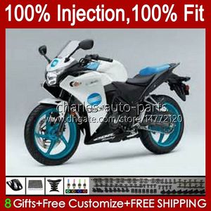 Carénages de moulage par injection pour HONDA CBR 250R 250 CBR250 R CC CBR250R MC41 11 12 13 14 15 Kit 58No.38 KONICA bleu CBR-250R 250CC CBR-250 2011 2012 2013 2014 2015 Carrosserie OEM