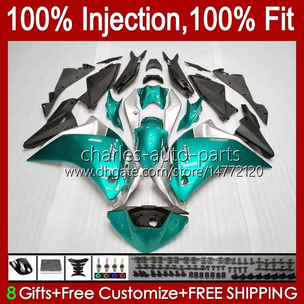 Carénings de moulage par injection pour Honda CBR 250R 250 CBR250 R CC CBR250R MC41 11 12 13 14 15 KIT 58NO.42 CBR-250R 250CC GLOSS CYAN CBR-250 2011 2013 2014 2015 Carrosserie OEM