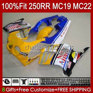 Spuitgietverbarsting voor HONDA CBR 250RR 250 RR CC 250R CBR 250CC 1988-1989 BODYS 112HC.107 CBR250 RR CC 1988 1989 MC19 88-89 CBR250RR 88 89 OEM Volledige Kit Gele Fabriek