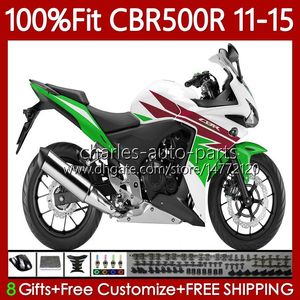 Carénages de moulage par injection pour HONDA CBR 500 R CC 500R RR CBR500R 11 12 13 14 15 Corps 126No.37 CBR500RR Rouge vert 2011 2012 2013 2014 2015 CBR500 RR 11-15 Kit de carrosserie OEM