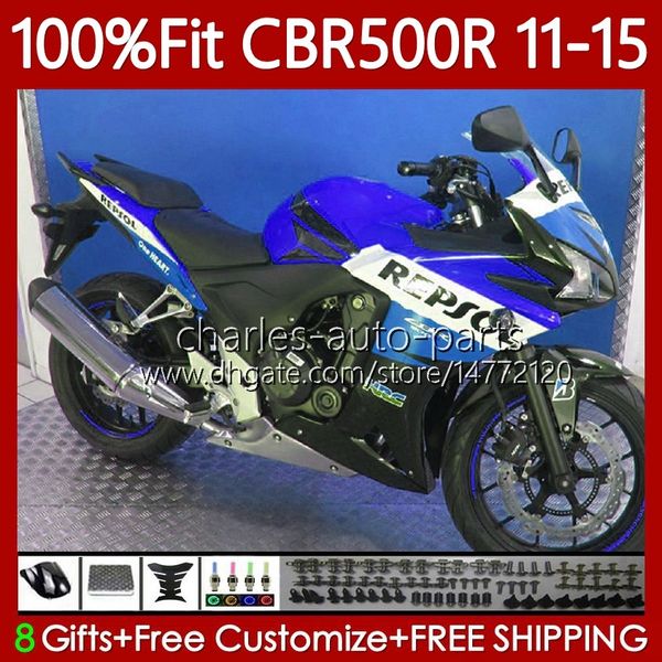 Carénages de moulage par injection pour HONDA CBR 500 R CC 500R RR CBR500R 11 12 13 14 15 Corps 126No.39 CBR500RR 2011 2012 2013 2014 2015 CBR500 Repsol Blue RR 11-15 Kit de carrosserie OEM