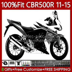 Carénages de moulage par injection pour HONDA CBR Noir blanc 500 R CC 500R RR CBR500R 11 12 13 14 15 Corps 126No.39 CBR500RR 2011 2012 2013 2014 2015 CBR500 RR 11-15 Kit de carrosserie OEM