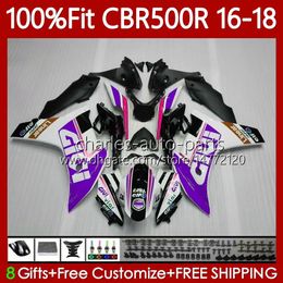 Injectie Mold Backings voor Honda CBR500 CBR 500 R RR CC 500R 500CC CBR500R 16 17 18 BODY 111NO.31 CBR500RR 2016 2017 2018 CBR500CC 16-18 OEM Carrosserie Wit Paars