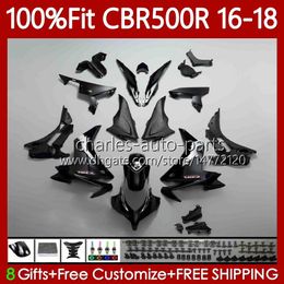 Injectie Mold Backings voor Honda CBR500 CBR 500 R RR CC 500R 500CC Gloss Zwart CBR500R 16 17 18 Lichaam 111NO.45 CBR500RR 2016 2017 2018 CBR500CC 16-18 OEM-carrosserie