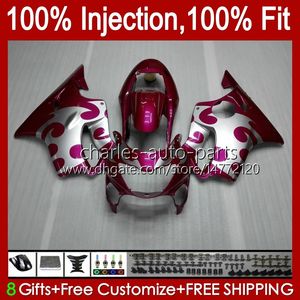 Molde de inyección Carenados para HONDA CBR600F4 CBR 600 F4 FS CC 600F4 99 00 Carrocería rosa plateada 54No.78 CBR600 F4 CBR600FS 1999 2000 600CC 1999-2000 OEM Body Kit 100% Fit