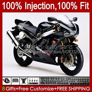 Injectie Mold Backings voor Kawasaki Ninja ZX-6R ZX-636 ZX 6R 600 CC 6 R ZX636 03-04 Carrosserie 8NO.30 Stock Black ZX 636 600CC ZX6R 03 04 ZX600C ZX600 2003 2004 OEM BODYS