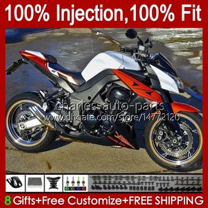 Injectie Mold Backings voor Kawasaki Ninja Z-1000 Z 1000 R 2010-2013 Jaren Bodys Orange Silver 15NO.5 Z-1000R Z1000 10 11 12 13 Z1000R 2010 2011 2012 2013 OEM carrosserie