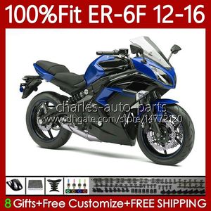 Carénages de moulage par injection pour KAWASAKI NINJA 650R ER-6F ER6 F ER 6F ER6F Noir bleu 12 13 14 15 16 Corps 136No.55 650-R 2012 2013 2014 2015 2016 650 R 2012-2016 Carrosserie OEM