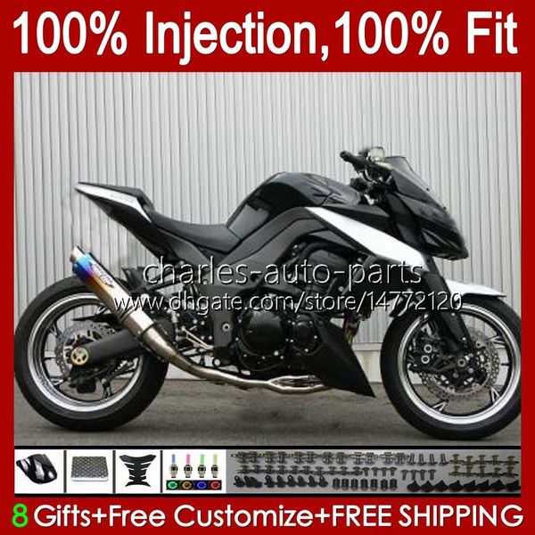 Carénages de moulage par injection pour KAWASAKI NINJA Z-1000 Z 1000 R 2010-2013 ans Bodys 15No.22 Z-1000R Z1000 10 11 12 13 Z1000R 2010 2011 2012 2013 Carrosserie OEM noir brillant