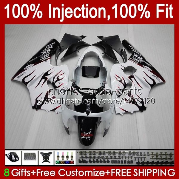 Carénages de moulage par injection pour KAWASAKI NINJA ZX1200 C ZX 1200 12R 1200CC ZX 12 R 1200 CC 00-01 Carrosserie 2No.8 ZX1200C ZX12R 00 01 ZX-12R 2000 2001 Kit carrosserie OEM flammes rouges